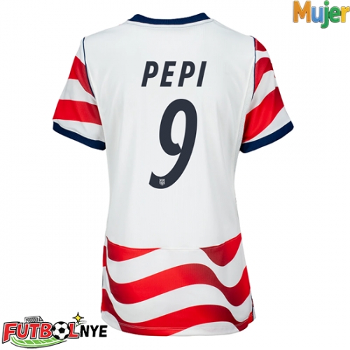 Camiseta Estados Unidos Ricardo Pepi #9 Primera Equipación para mujer Mundial 2026 manga corta